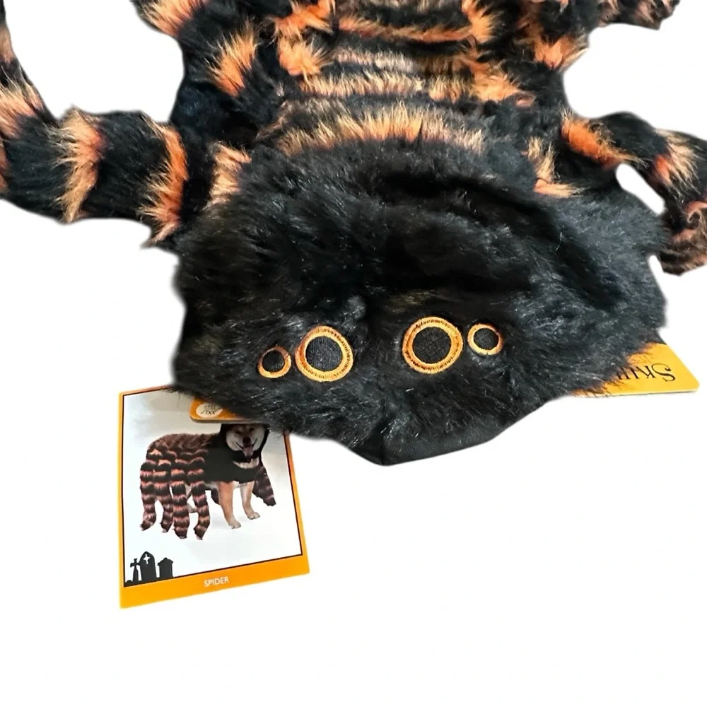 Skull & Bones Dog Spider‎ Costume – XXL – Black & Orange Furry Halloween Outfit